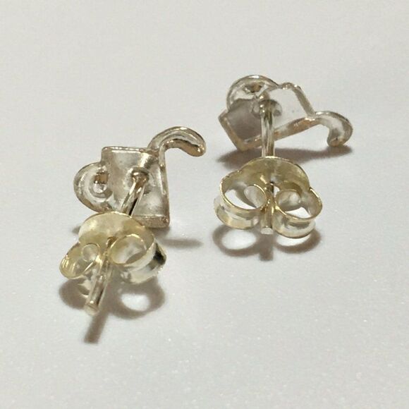 Sterling Silver Earrings Cup Drink Studs Bartender Barista Gift 10mm Posts - Picture 4 of 5